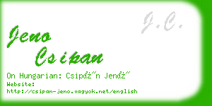 jeno csipan business card